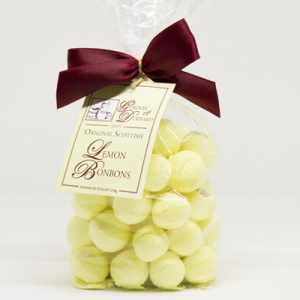 250g Bag of Lemon Bonbons, tied with a gift red ribbon.